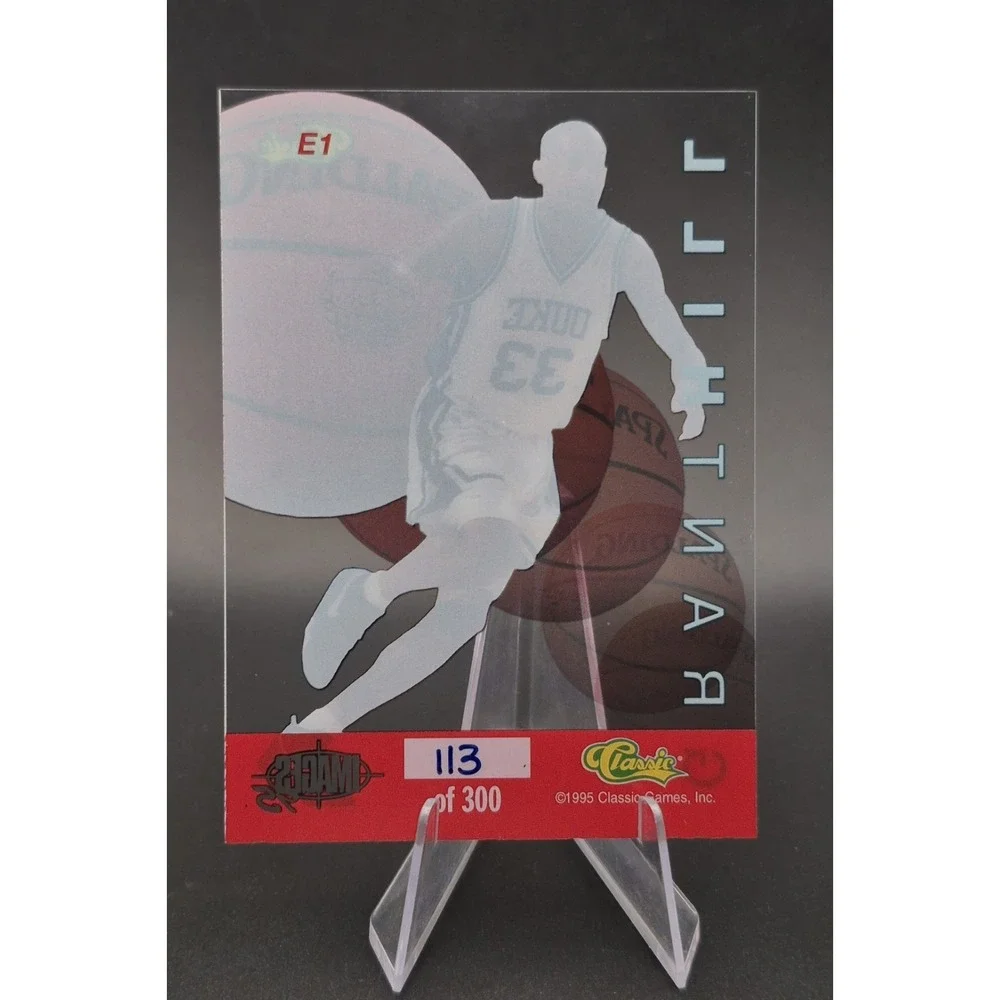1995 Classic Images Four Sport Grant Hill #E1 Clear Excitement #ed/300 Duke RC
